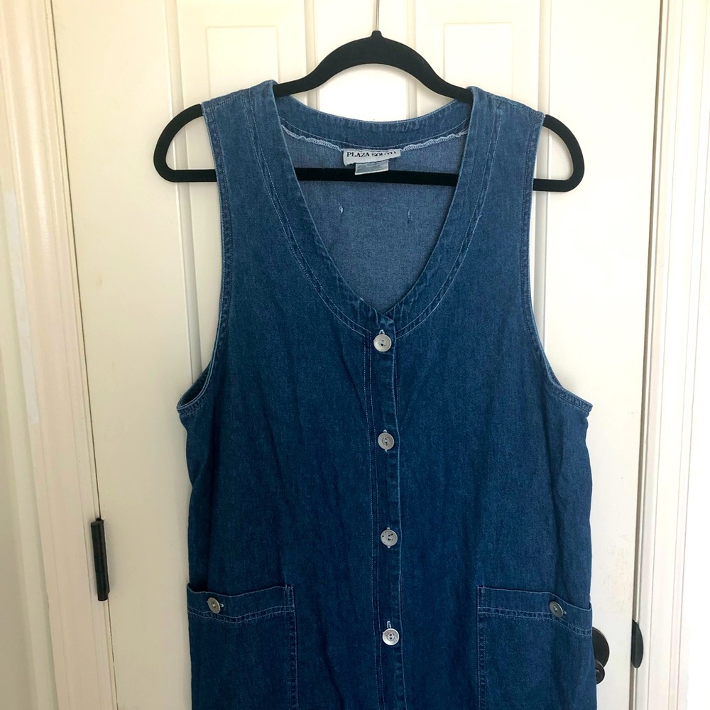 Vintage Plaza South Maxi Jean Button up Dress, Labeled Size 10